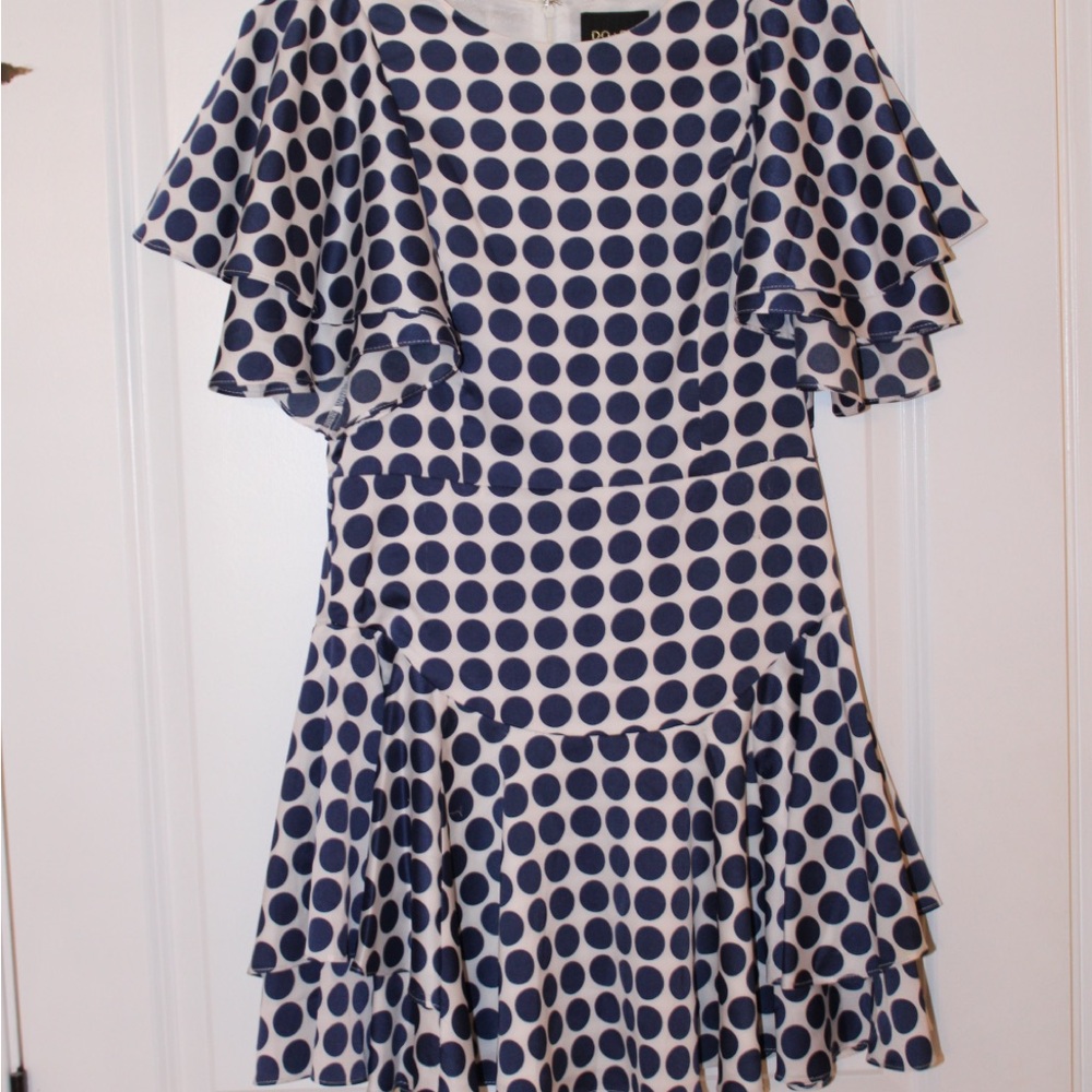 Polka Dot Flutter Sleeve Dress